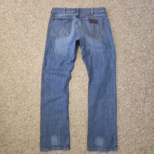 Wrangler Retro Slim Straight Western Denim Blue Jeans WLT88CW Men's Size 34x32